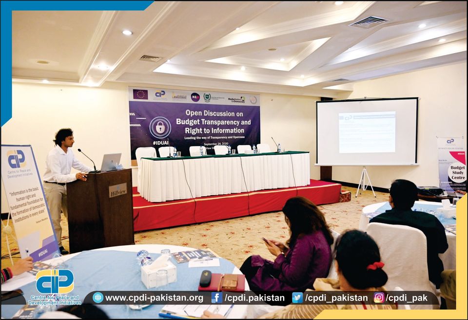 Ali Javaid, Program Officer CPDI, shared the findings of the report on Status of RTI in Pakistan 2020