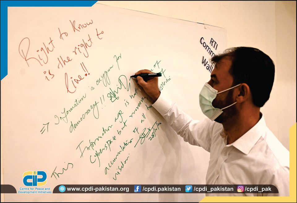 Jalil Babar, Project Manager CPDI inked right to information is the oxygen of democracy on RTI