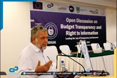 Amer Ejaz, Head of Budget Study Centre CPDI, presented a report on the Status of Budget Transparency in Pakistan